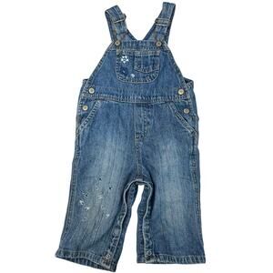 Old Navy Baby Girl 12-18 month Overalls Embroidery *flaw see descript*
